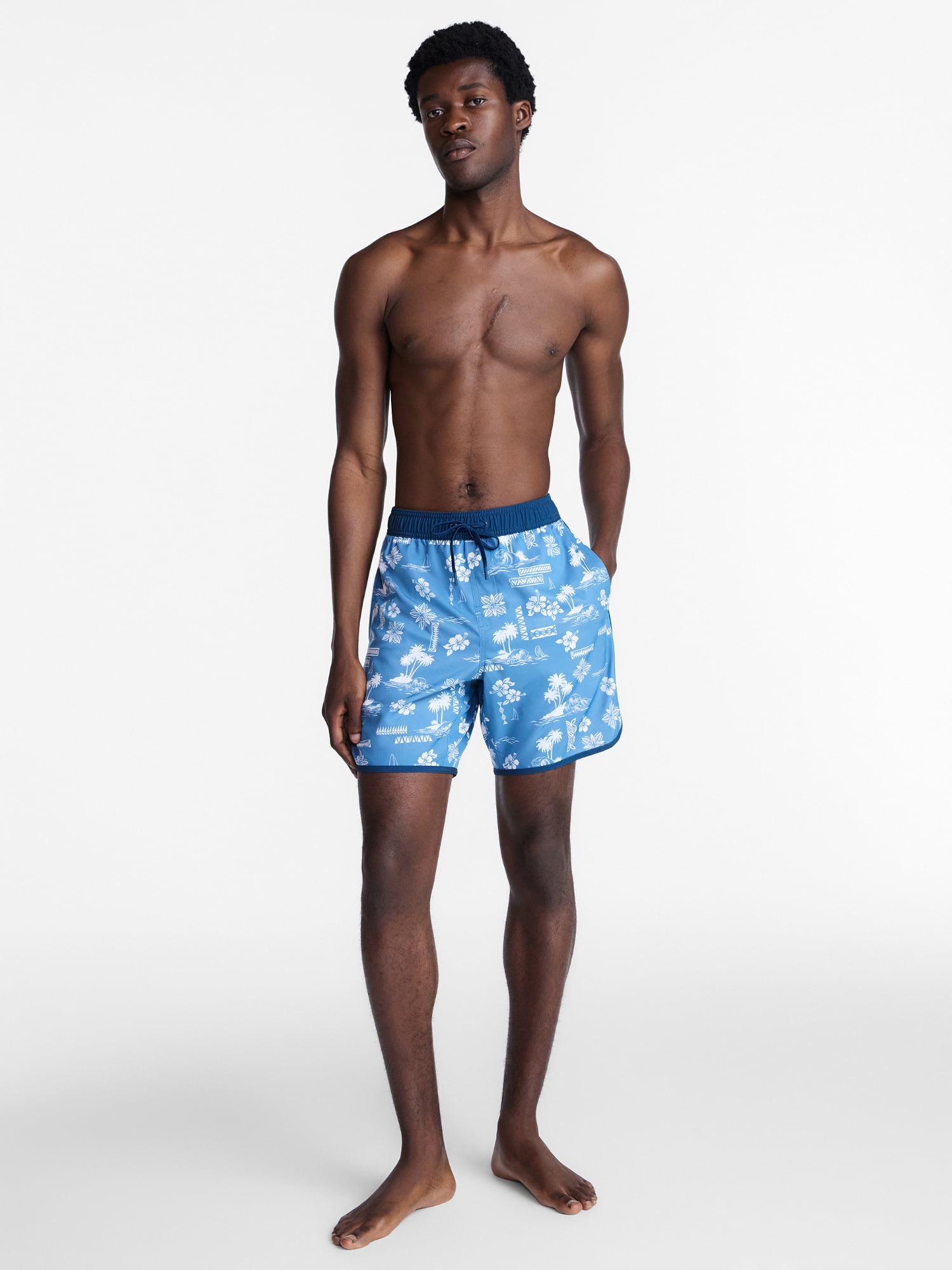 George Men's Dolphin Hem Shorts, 7" Inseam, Sizes S-3XL