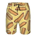 thumbnail image 4 of Wukai Hot Dogs Print Beach Trunks with Compression Liner Swimsuit Quick Dry Beach Sports Shorts with Pocket-XX-Large, 4 of 8