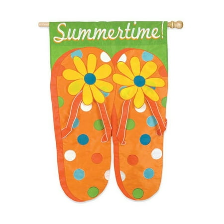 Evergreen Flag Summertime Flip Flops House Flag