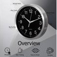 thumbnail image 3 of Reloj de pared redondo de cuarzo de 36 cm Clockwise, movimiento silencioso, 3 of 8