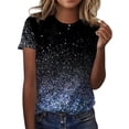 thumbnail image 1 of TSADFHJI Chandails pour Femmes en Coton Mode Décontractée pour Femmes Dégradé à Paillettes Imprimé Col Rond T-Shirt Ample, 1 of 5