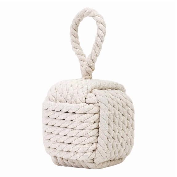 Decorative Door Stoppers - Cute Rope Knot Design, Heavy Duty Weighted Doorstop with Inside Mount for Home & School