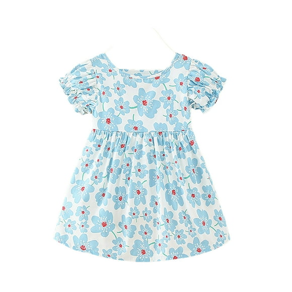 FhsagQ Dress for Girls Baby Baby Girls' Dresses Party Easter Dresses for Girls 5-6 Girls' Dresses Size 16 Light Blue 3-4 Years
