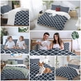 thumbnail image 6 of Navy Blue Morocco Bedding 3 Piece Duvet Cover Set Twin Size, Modern Farmhouse Minimalist Plaid Soft Microfiber Comforter Cover with Zipper Closure & Pillowcases, Wrinkle & FadeResistant Quilt Cover, 6 of 9