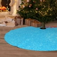 thumbnail image 5 of KLL 30" Christmas Tree Skirt Sky Blue Glitter Xmas Tree Skirts Mat for New Year Xmas Holiday Party Indoor Outdoor Home Decoration, 5 of 5