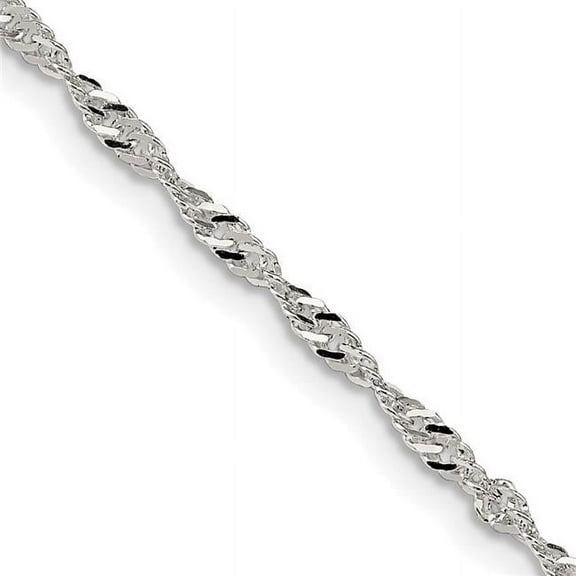 Finest Gold Sterling Silver 2 mm 14 in. Singapore Chain