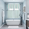 thumbnail image 3 of Aqua Stripe Kitchen Curtains Sets for Windows 24 Inch Length, Geometric Grey White Vertical Striped Rod Pocket Window Treatments Tier Curtains and Valances Set for Bedroom/Bathroom, 3 of 8