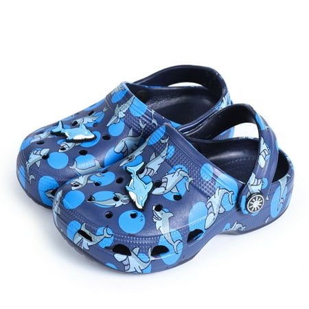 

Unisex Clogs With Cartoon Print & Pendant Decor