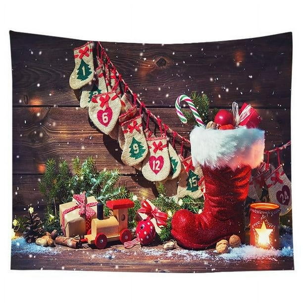 Christmas Wall Tapestry Wall Hanging Decoration Snowman Santa Claus Chritsmas Tree Element Digital Printing Tapestry Bedding Tapestry Bedroom Living Room Style Walmart