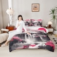thumbnail image 4 of Homewish Sun Cherry Blossom Queen Comforter Set,Japanese Sakura Bedding Sets,Vintage Ink Painting Bedding Comforter Set For Adult,Super Cozy Room Decor Reversible,3 Pieces, 4 of 8