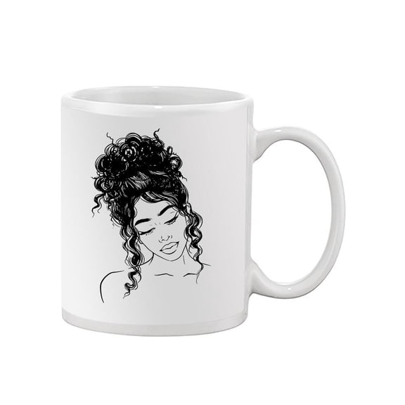 Messy Hairstyle Woman Mug - Image by Shutterstock,