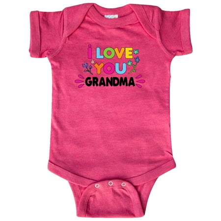 

Inktastic I Love You Grandma with Flowers Gift Baby Girl Bodysuit