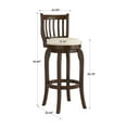 thumbnail image 2 of Weston Home Morgan Linen High Back Swivel Bar Height Stool, Beige, 2 of 3