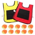 thumbnail image 4 of MasteelfCA 1 Set Children Sticky Ball and Vest Game Props Sticky Ball Vest Group Plaything for Home School (Red, Yellow Vest and 10 Pcs Sponge Ball, Random Ball Color), 4 of 8
