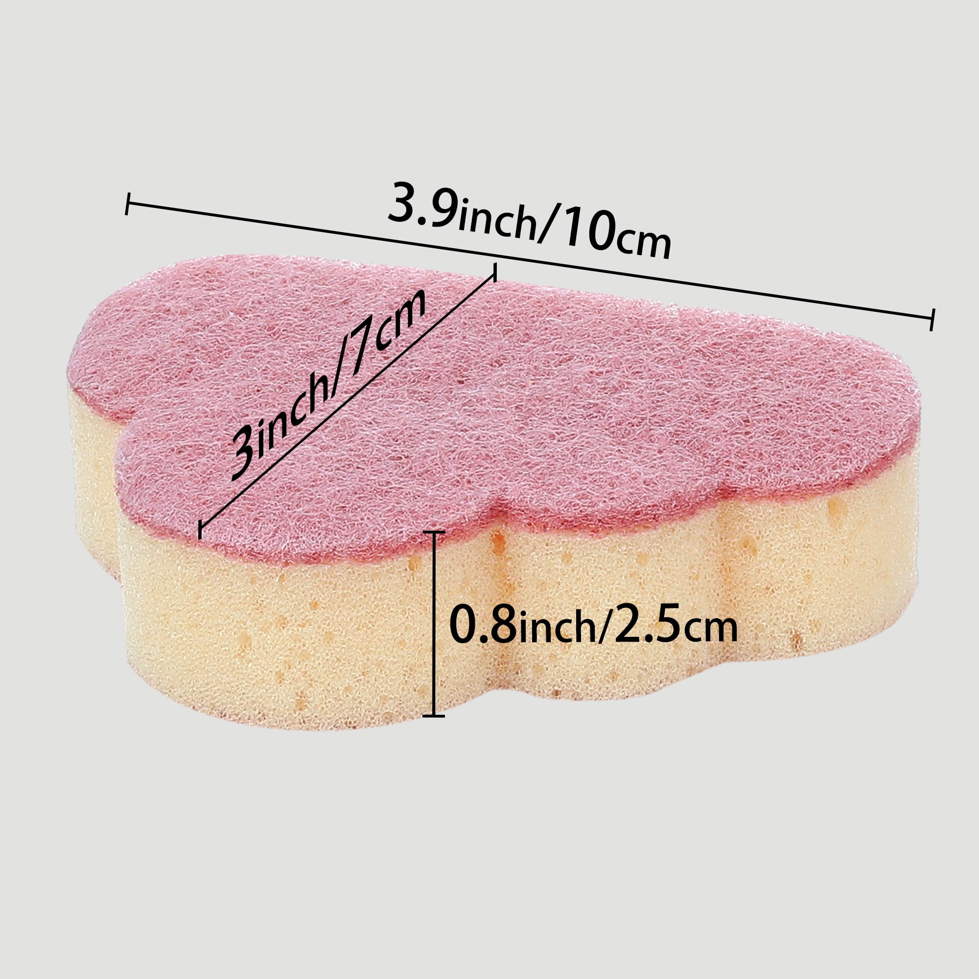 Unique Bargains 4 Pack Scrub Sponge Cloud Shape Sponges Red Blue