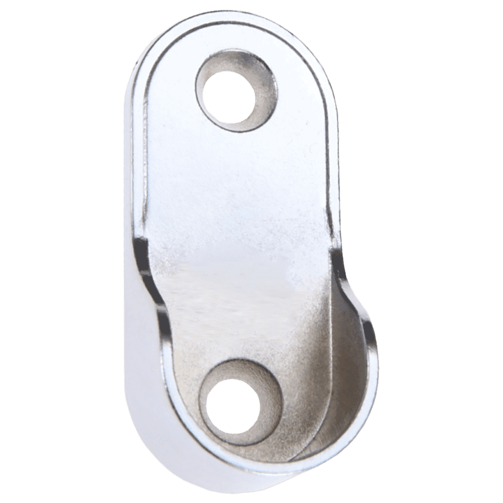 SM08 Oval Wardrobe Rail End Brackets Steel Closet Rod Socket Holder Pair