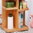 thumbnail image 4 of 360° Bamboo Cosmetic Organizer Spinning Cosmetic Display Case MultiFunction Storage Fits Jewelry Makeup Brushes Lipsticks, 4 of 6