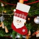 thumbnail image 5 of Adornos navideños, regalos navideños, decoración navideña roja de 20 pulgadas con temática navideña, cálida combinación de copos de nieve y medias navideñas, medias navideñas de poliéster de Papá Noel, 5 of 6