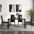 thumbnail image 5 of LAZY BUDDY 5-Piece Kitchen Dining Set, Rectangular Glass Table with 4 Upholstered Chairs for Dining Room Kitchen Apartment, Space-Saving, 5 of 10