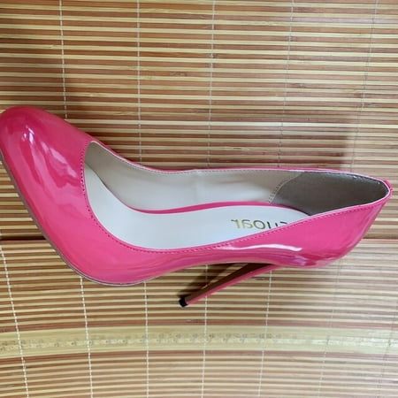 

YCNYCHCHY Spring Autumn Ladies 12cm Pumps Sexy Red Black High Heel Dress Party Prom Nightclub Heels Round Toe Plus Size For Women