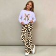thumbnail image 5 of Cethrio Girls Graphic Outfit Sets, Long Sleeve 2 Piece Casual Spring Fall Girls' Clothing Sets Purple Size 11-12 T, 5 of 7