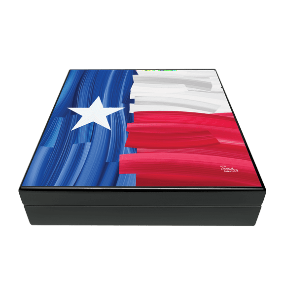 Humidor Supreme 20 Count Cigar Capacity, Texas Flag Turano Series