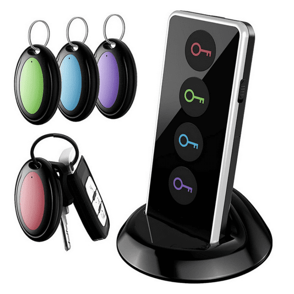 Key Finder,Working Range, Wireless Remote Tracker for Wallet, Phone, Glasses, Pet, 1 RF Transmitter & 4 Receivers
