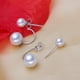 thumbnail image 2 of Aretes de doble perla Minnieouse en joyería de plata S925 blanco, 2 of 6