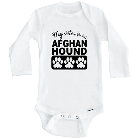 

My Sister Is An Afghan Hound One Piece Baby Bodysuit One Piece Baby Bodysuit (Long Sleeve) 3-6 Months White