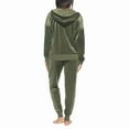 thumbnail image 5 of Felina Women's 2 Piece Velour Track Suit, Hoodie and Jogger Lounge Set (Medium/Deep Olive (Green)), 5 of 8