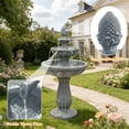 thumbnail image 4 of Alukang 41" Italian Outdoor Water Fountain, 3-Tier Garden Fountains and Waterfall with Pump & Pineapple Finial, Freestanding Resin Waterfall Fountain Feature for Patio,Backyard,Home Decor, Gray, 4 of 10