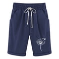 thumbnail image 3 of MKLEKYY Pantalones Cortos de Mezclilla para Mujer, de Verano, Estampados de Lino, con Cordón, Sueltos, Elásticos, Informales, para Playa (1), 3 of 4