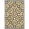 thumbnail image 1 of HomeRoots 384202 7 x 10 ft. Grey Gold Floral Medallion Discs Indoor & Outdoor Area Rug, 1 of 1