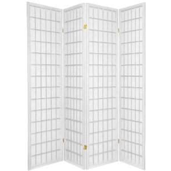 4 Panel Shoji Screen Room Divider, Cherry Finish (Cherry) (71"h X 70"w) (White, 4 panel)
