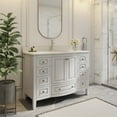 thumbnail image 6 of 48" Fully Assembled Single Bathroom Vanity with Engineered Stone Top, Ceramic Sink, Hand Paint, 6 of 11