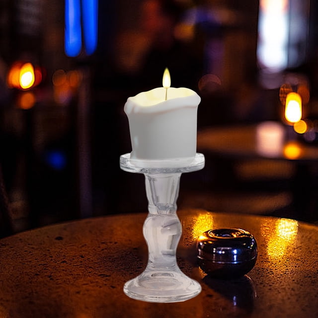 Glass Candlestick French Romantic Candlelight Dinner Candle Dining Table Living Room Home Decoration