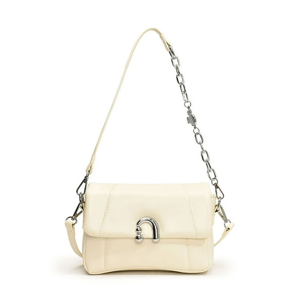 6877 Bolso bandolera hombro con doble cadena PU nuevo elegante noble y exquisito PZ20240722015429 Blanco Walmart en linea