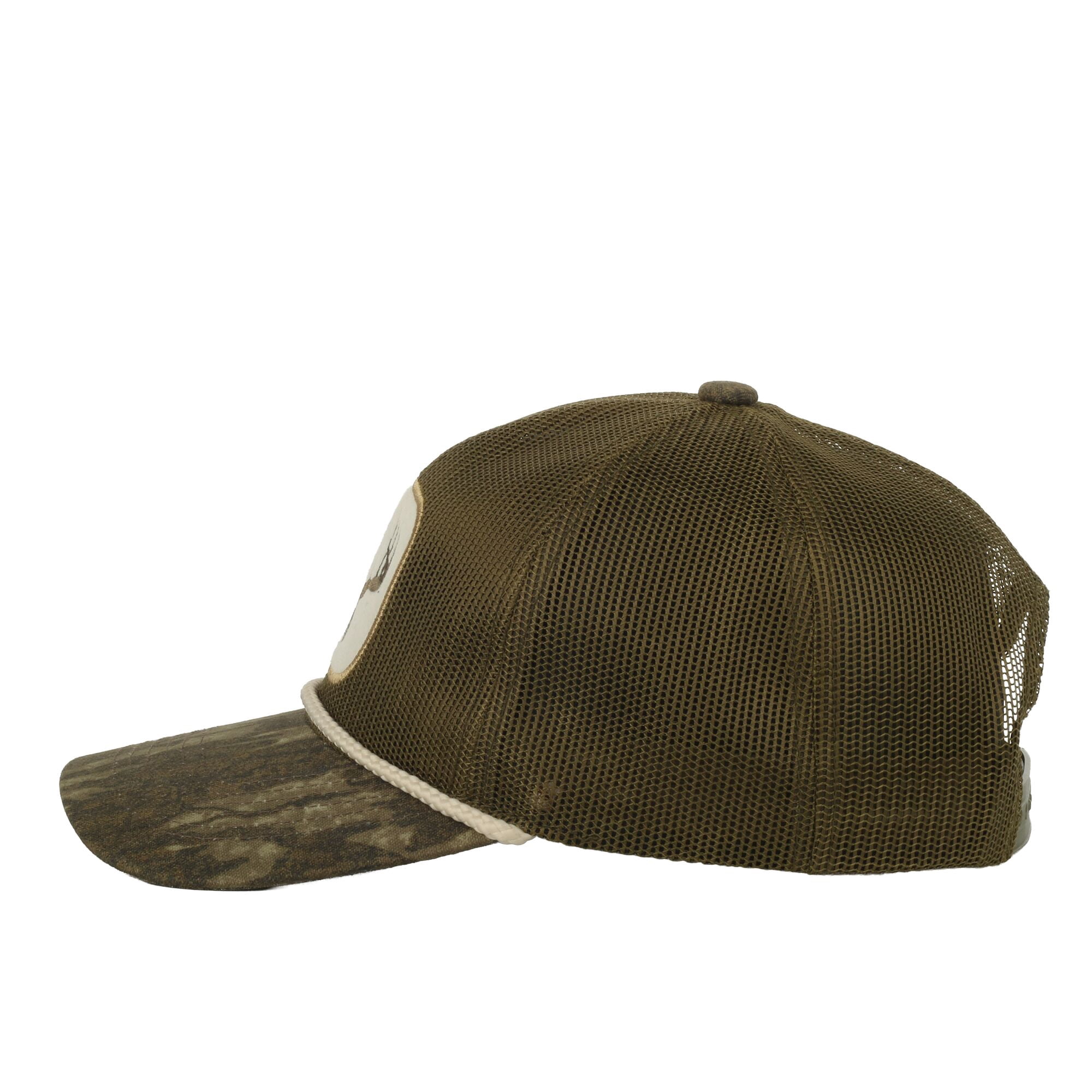 Mossy Oak® New Bottomland Camo Trucker Hat – Unstructured, Felt Patch, Snapback, One Size