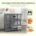 thumbnail image 5 of Pefilos 39" Outdoor Weatherproof Cat Cage with Openable Top, Wooden Feral House for 2-3 Kittens Cats, Indoor Cat Enclosure on Wheels, Gray, 5 of 11