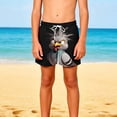 thumbnail image 2 of Crunowin Boys Summer Shorts Cute Graphics Loose Front Pockets Beach Shorts Black Size 5T, 2 of 10