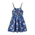 thumbnail image 5 of Sleeveless Summer Dresses Girls Spaghetti Strap Floral Vacation Tiered Dresses Casual Going Out Beach Outfits Dark Blue, 16 Years, 5 of 6