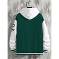 thumbnail image 3 of xiaxaixu Men's Spring Autumn Casual Coat Long Sleeve Letter Printed Button Up Contrast Color Baseball Jacket, 3 of 6