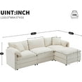 thumbnail image 2 of Merax Modern L Shaped Cloud Couch Set with Double Cushions, 4 Seat Sectional Sofa Sleeper Bed with Movable Ottoman & 2 Pillows, Chenille Modular Sectional Sofa with Deep and Wide Seat, 2 of 6