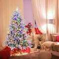 thumbnail image 2 of Gymax 6 FT Pre-Lit Artificial Christmas Tree Snow Flocked Full Tree w/ 820 Lush Branch Tips, 2 of 10