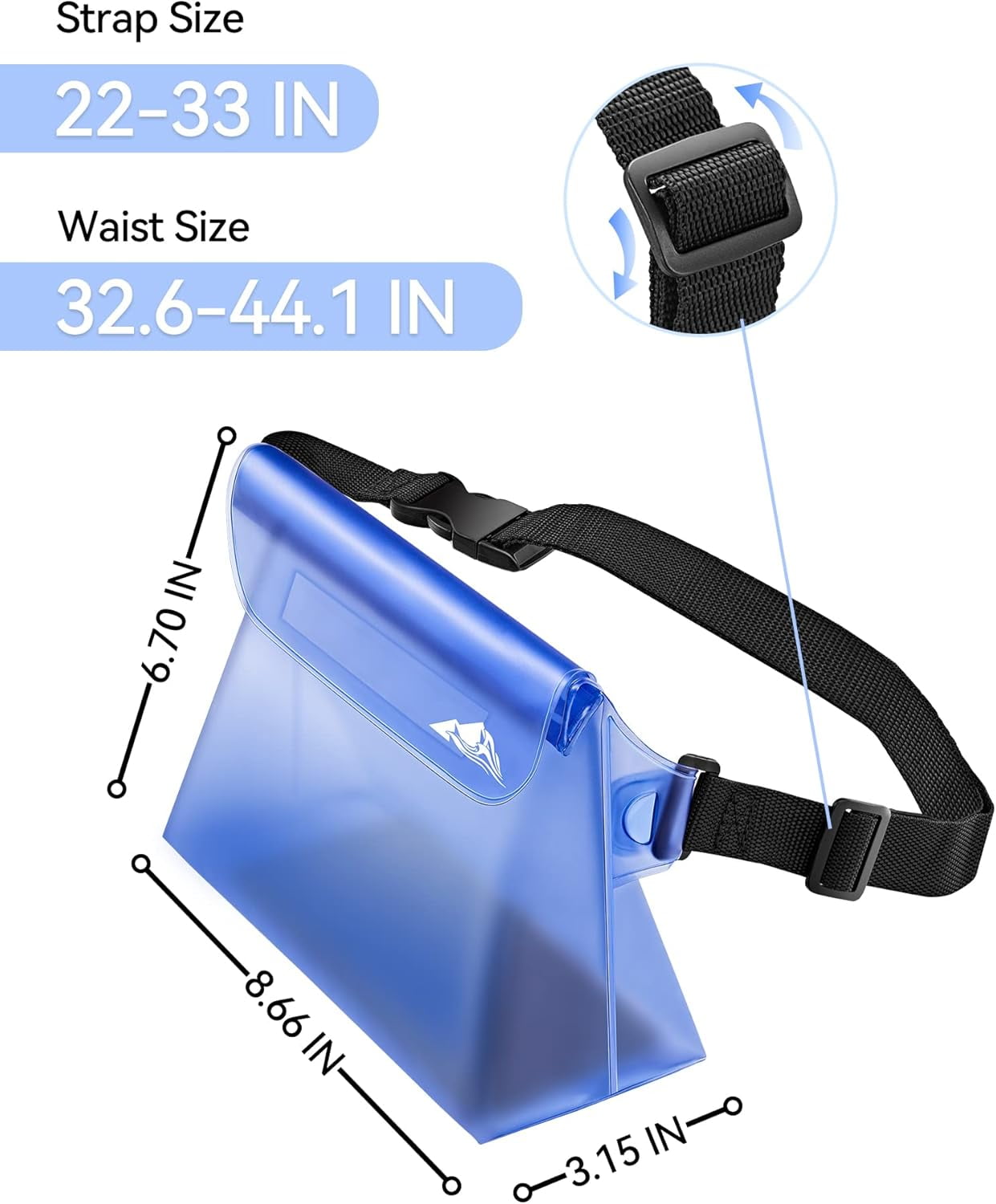 2/3/4 Pack Waterproof Pouch with Waist Strap, Screen Touchable Dry Bag with Adjustable Belt for Phone Valuables for Kayaking, Swimming, Snorkeling, Boating, Fishing, Surfing & Beach