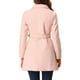 thumbnail image 3 of Abrigo largo elegante de invierno para mujer con cuello de solapa en rosa XL, 3 of 7