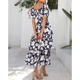thumbnail image 3 of Vestido casual BTFBM para mujer con cuello cuadrado y manga abullonada, 3 of 9