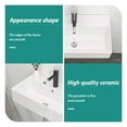 thumbnail image 4 of 21x12 Inch White Ceramic Rectangular Wall Mount Floating Bathroom Sink with Single Faucet Hole and Overflow , Modern Ceramic Countertop Sink for Small Bathroom, Laundry Room, White, 4 of 9
