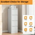 thumbnail image 3 of Bestoo 4 Drawer Metal Vertical File Cabinet, 17.8" Deep Filing Cabinet for Home Office, Letter/Legal/A4/F4 Size, Easy Assemble (White), 3 of 9