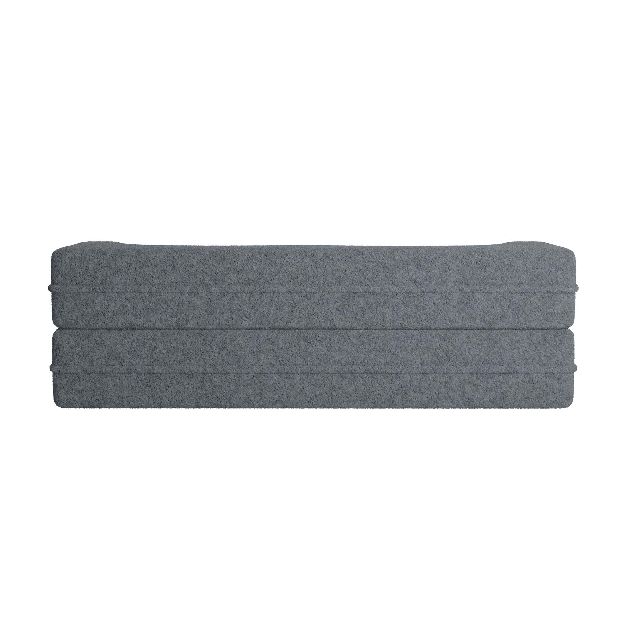 Miniyam Floor Sofa with 2 Pillows, Convertible Teddy Fabric Foam-Filled Sleeper Sofa Bed, Grey